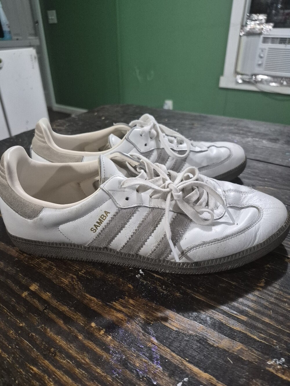 adidas Samba White & Gray Low-Top Sneakers